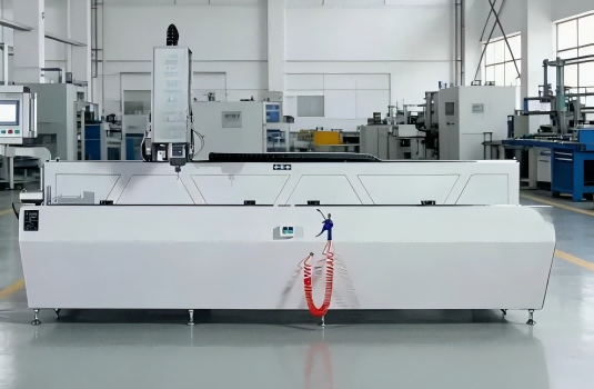 3 + 2 Axis CNC End Miller kanggo Aluminium Mullions Special-Shaped | Mesin Tembok Jendela & Gorden