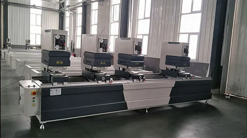 Kelas Industri PVC UPVC Profil Windows Warna-warni Otomatis Mesin Las Mulus kanthi 4 Kepala Tugas Berat